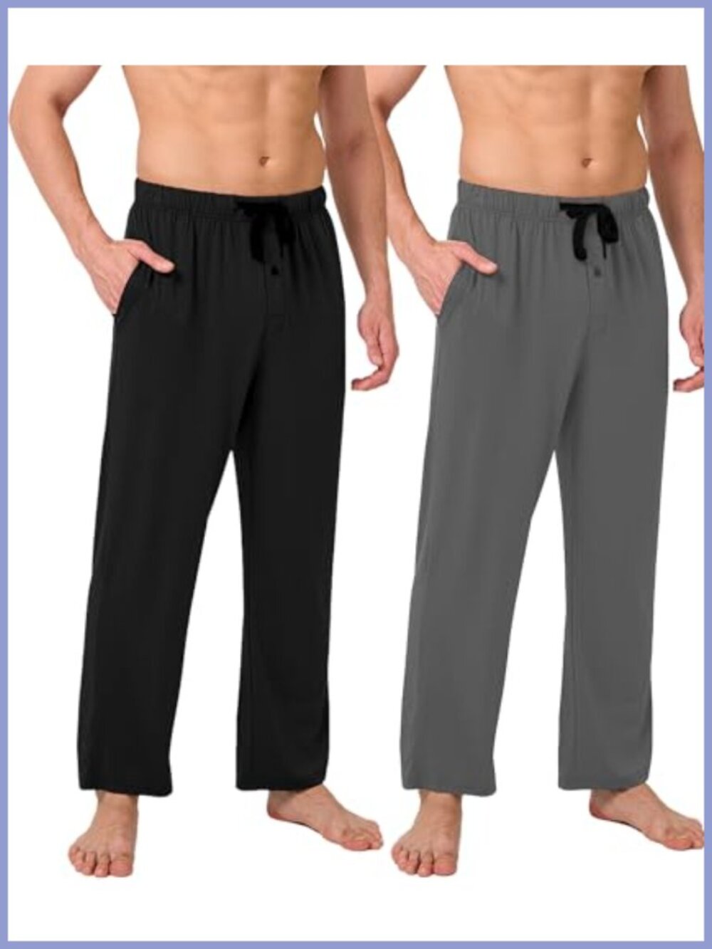 Mens Bamboo Viscose Blend Pajama Bottoms Sleep Pants with Pockets